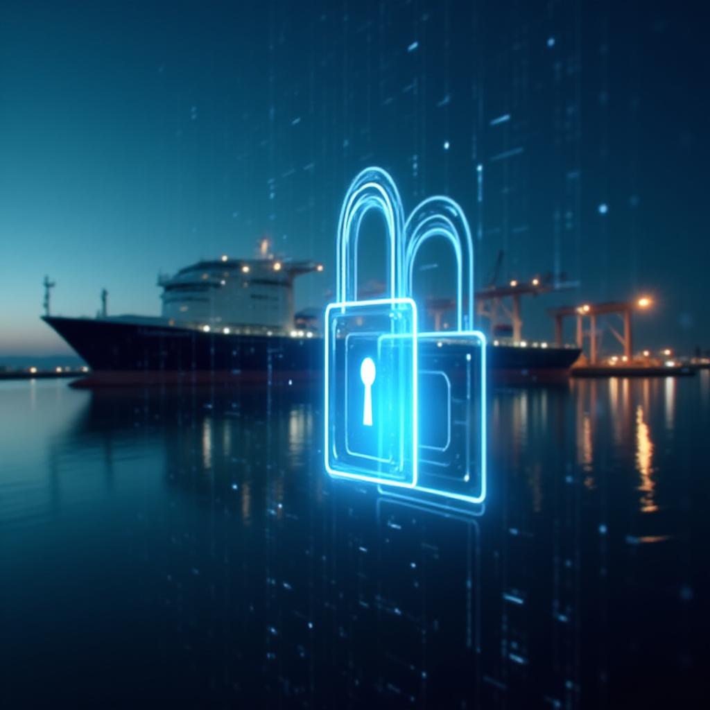 Secure logistics data management and digital privacy concept