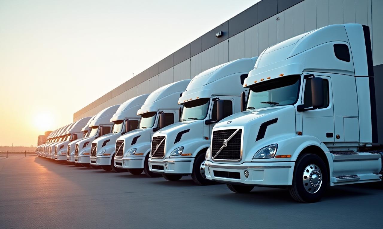 Modern logistics fleet in motion